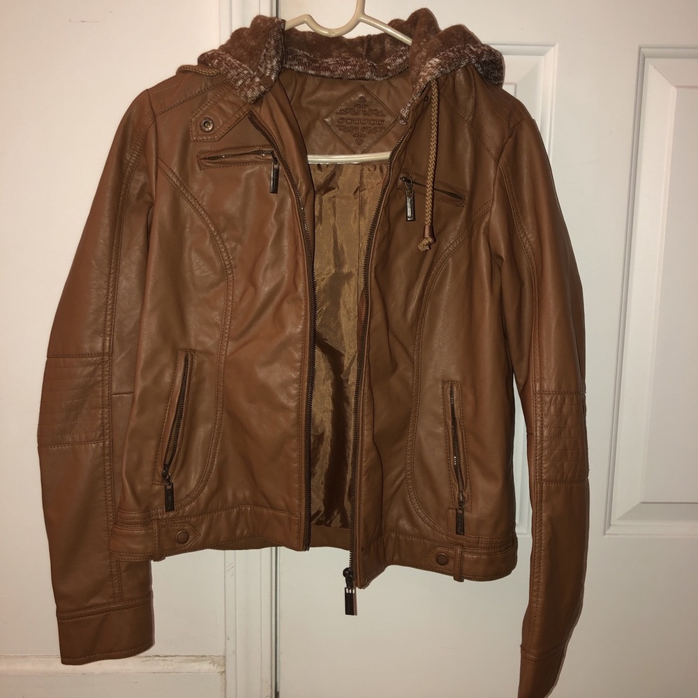Brown leather jacket